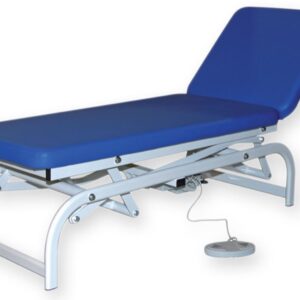 Lettino Visita King Elettrico, Altezza 48-95 cm, Testata Reclinabile - Blu - 1