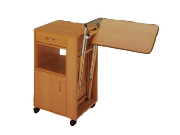 Comodino in Legno Laminato ad Altezza Regolabile con Vassoio Reclinabile per 276