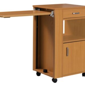 Comodino in Legno Laminato con Vassoio Estraibile per Letti 27672/3