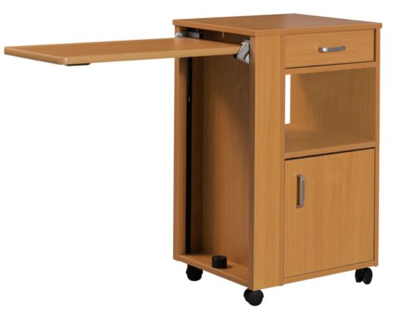Comodino in Legno Laminato con Vassoio Estraibile per Letti 27672/3