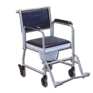 Carrozzina da Comoda Inox con Rotelle Braccioli e Poggia-Piedi Removibili