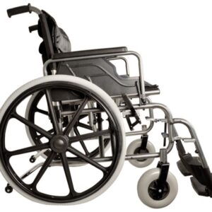Carrozzina Extra Large a Doppio Incrocio Seduta 55 cm Tessuto Nero - 2