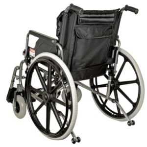 Carrozzina Extra Large a Doppio Incrocio Seduta 55 cm Tessuto Nero - 3