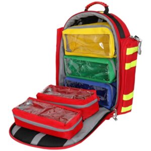 Zaino Logic 1 in Poliestere con 5 Borsette Colorate 40x20xh 47 cm Rosso - 2 pz - 1