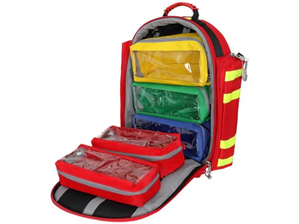 Zaino Logic 1 in Poliestere con 5 Borsette Colorate 40x20xh 47 cm Rosso - 2 pezz