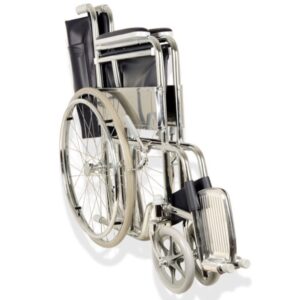 Carrozzina Pieghevole Standard Incrocio Singolo, Seduta 46 cm Blu - 2 pz - 3