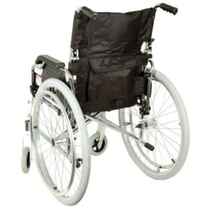 Carrozzina Pieghevole Royal a Doppio Incrocio Seduta 46 cm Tessuto Nero - 2