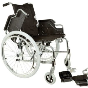 Carrozzina Pieghevole Royal a Doppio Incrocio Seduta 46 cm Tessuto Nero - 3