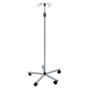 Asta Portaflebo 4 Ganci Inox AISI 304 su Piantana a Rotelle 160-210 cm - 3 pz