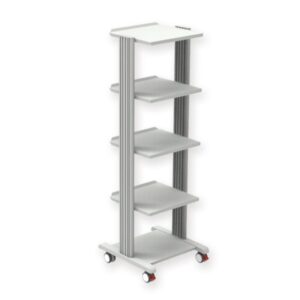 Carrello Smart 4 Ripiani 40x36 cm più Base Grigio/Bianco RAL 7035 - 1