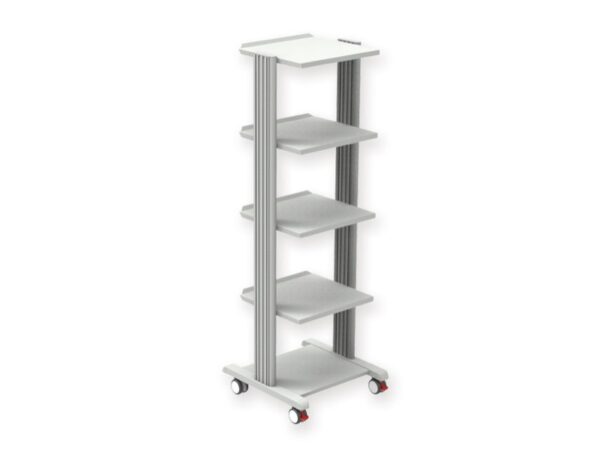 Carrello Smart 4 Ripiani 40x36 cm più Base Grigio/Bianco RAL 7035