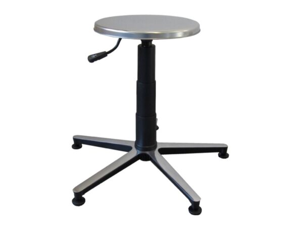 Sgabello a Base Fissa con Sedile in Acciaio Inox AISI 304 diametro 32 cm e Piedi