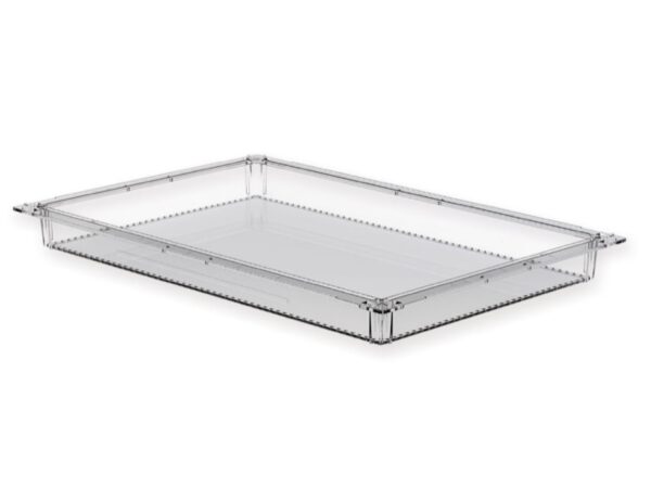 Cassetto Modulare in Plastica Trasparente ISO 600x400x50 mm Chiuso per Carrelli