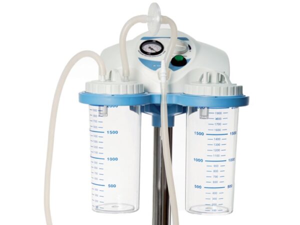 Aspiratore Chirurgico SuperVega su Carrello con Pedale 2 Vasi da 2 Litri, Regola