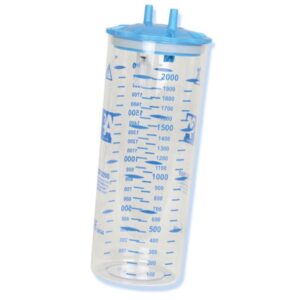Vaso Ricambio 2 Litri per Aspiratore Autoclavabile con Valvola Sicurezza - 3 pz