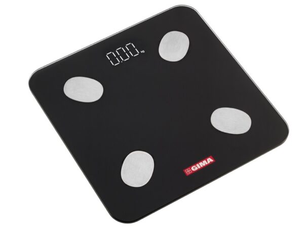 Bilancia Body Fat Gimafit con Bluetooth 5.0 Nera - 4 pezzi