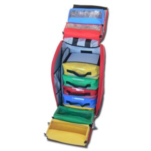 Zaino Ambulanza Modulare in Poliestere con 8 Borsette Interne Rosso - 2 pezzi - 2
