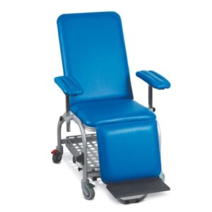 Poltrona Donatori a Rotelle per Prelievo in Acciaio Verniciato Blu - 2
