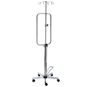 Piantana per Pompe Infusionali con Pompa Idraulica in Acciaio Cromato