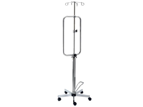 Piantana per Pompe Infusionali con Pompa Idraulica in Acciaio Cromato