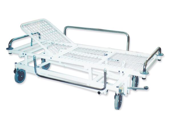 Barella Trendelenburg in Lega di Acciaio Verniciato RAL 9010 con Maniglie Cromat