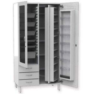 Armadio Medicinali Combo Bilaminato Bianco 96x66x195 cm - 30 Scomparti, 6 Vassoi - 2