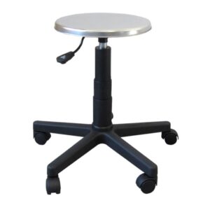 Sgabello da Ambulatorio con Sedile Inox AISI 304 diametro 32 cm con Ruote - 2 pz