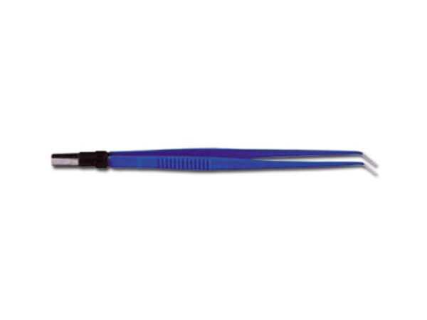 Pinza Bipolare Retta 15 cm con Copertura Isolante - Punte Curve 0,5 mm - 2 pezzi
