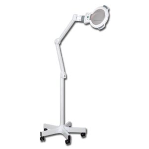 Lampada LED Ingrandente DERMALED su Carrello 5 Rotelle, Lente 3 Diottrie - 1