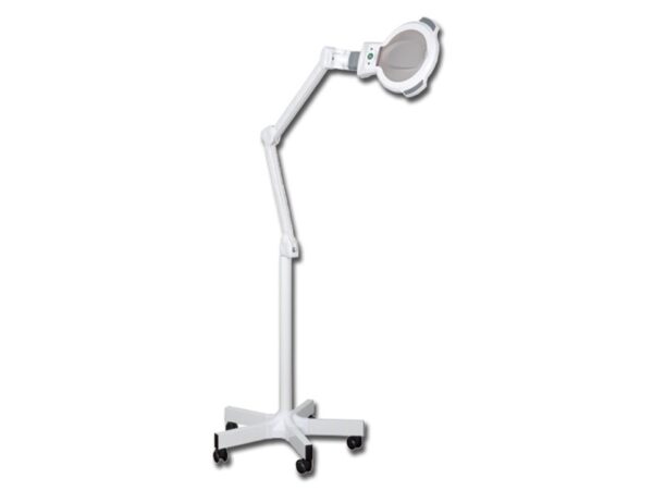 Lampada LED Ingrandente con Lente DERMALED su Carrello 5 Rotelle 3 Diottrie con