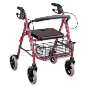 Deambulatore Comfort Pieghevole con Sedile, Cestello e Freni - 2 pezzi