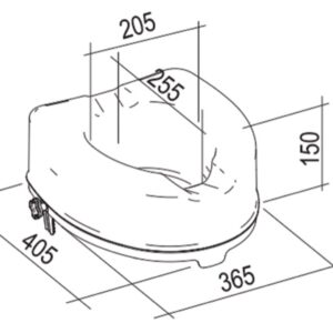 Rialzo WC con Coperchio e Sistema di Fissaggio Laterale 15 cm - 6 pezzi - 2