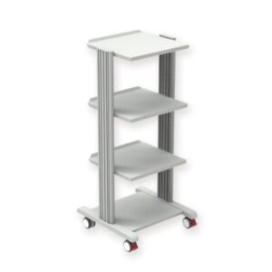 Carrello Smart con 3 Ripiani 40x36 cm e Base Grigio/Bianco RAL 7035 - 1