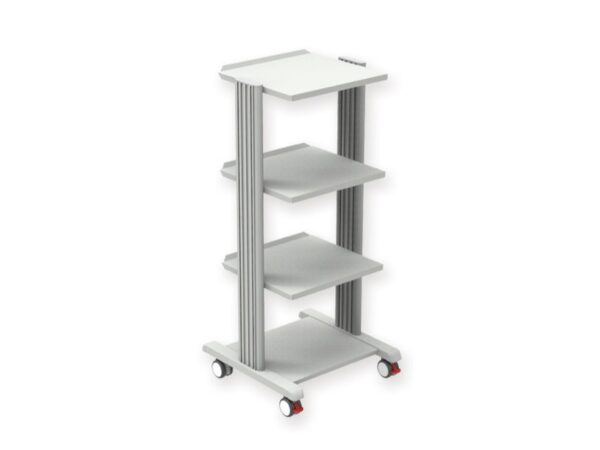 Carrello Smart con 3 Ripiani 40x36 cm e Base Grigio/Bianco RAL 7035