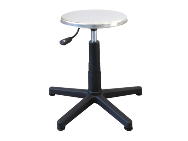 Sgabello Medico Base Fissa con Sedile in Acciaio Inox AISI 304 diametro 32 cm -