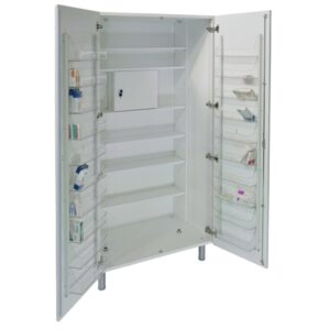 Armadio Portafarmaci Shell Bianco Alluminio Verniciato con Pannelli in Melamina - 1