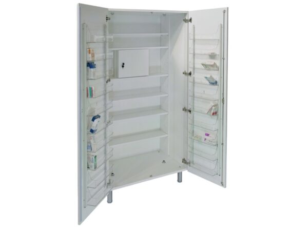 Armadio Portafarmaci Shell Bianco in Alluminio Verniciato con Pannelli in Melami