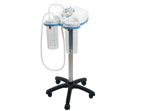 Aspiratore Chirurgico Supervega Battery su Carrello con 2 Vasi da 2 Litri