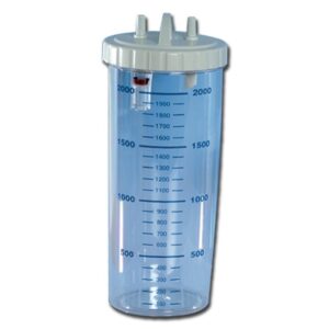 Vaso per Aspiratore 2 Litri con Coperchio e Valvola Autoclavabile 121°C - 4 pz