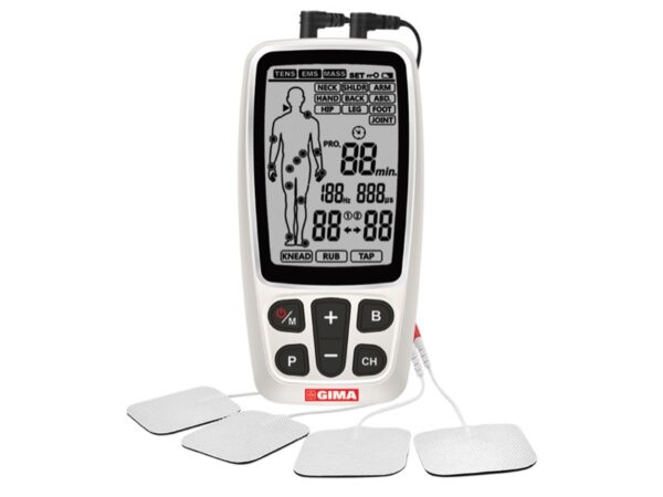 Elettrostimolatore TENS/EMS a 2 Canali 60 Programmi Medici - 3 pezzi