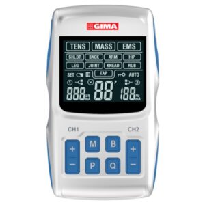 Elettrostimolatore GIMA-THER TENS/EMS/Massaggio 2 Canali, 36 Programmi - 4 pz - 1