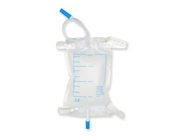 Sacca Urine da Gamba 750 cc Tubo 35 cm con Scarico Push-Pull e Kit Bottoni - 300