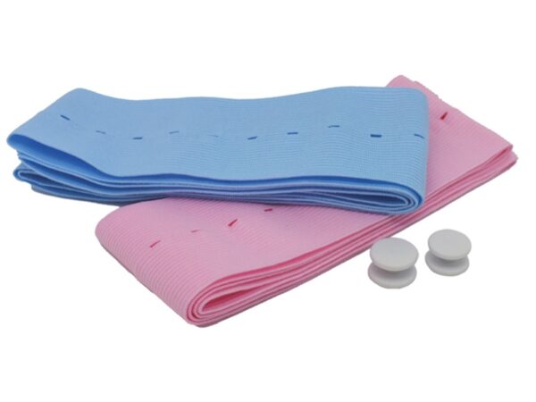 Cinghie Monitor Fetale Addominali Monouso Singolo Paziente 6x120 cm Rosa/Azzurro