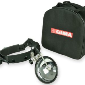 Specchio Frontale LUX-100 con Porta Batterie su Caschetto - diametro 100 mm 6 V - 3
