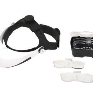 Caschetto con 2 LED e 5 Lenti Ingrandenti da 1,0x a 3,5x Regolabile - 4 pezzi - 2
