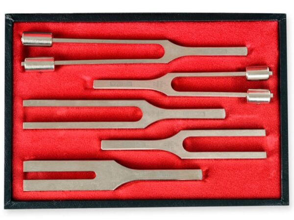 Trousse 5 Diapason in Lega per Otorino 128 Hz, 256 Hz, 512 Hz, 1024 Hz, 2048 Hz