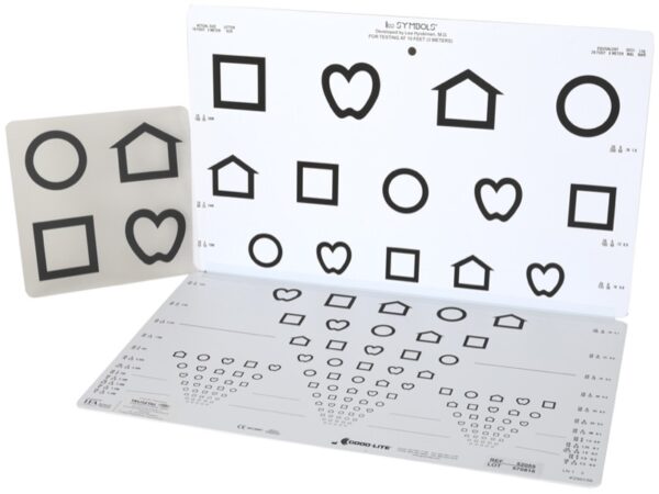 Tavola Ottotipica con Simboli LEA da Lontano 3 m - Test Visione 15 Linee per Bam