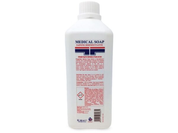 Medical Soap Sapone Disinfettante Mani e Cute - Flacone 0,5 Litri - 48 pz