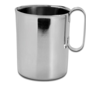Becher in Acciaio Inox AISI 304 con Manico 2000 ml diametro 130x168 mm - 8 pezzi