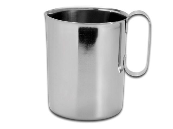 Becher in Acciaio Inox AISI 304 con Manico 2000 ml diametro 130x168 mm - 8 pezzi